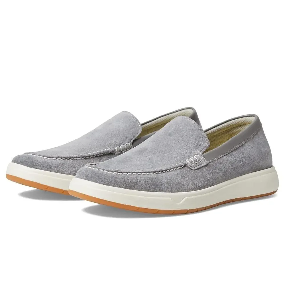 Florsheim Heist Moc Toe Men's Venetian Loafer Grey Slip On Suede 9.5 Wide 2E